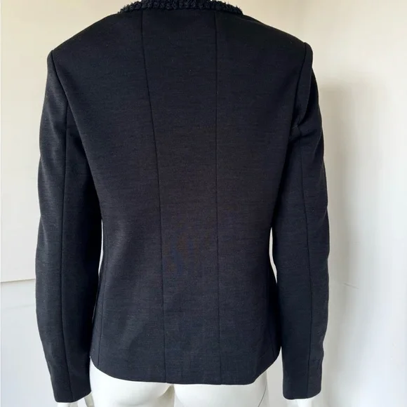 Chanel Uniform Black Blazer Tweed Jacket Sz 40 /M/6 - Picture 3 of 9